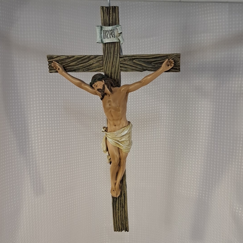 Resin Crucifix with Jesus Figure